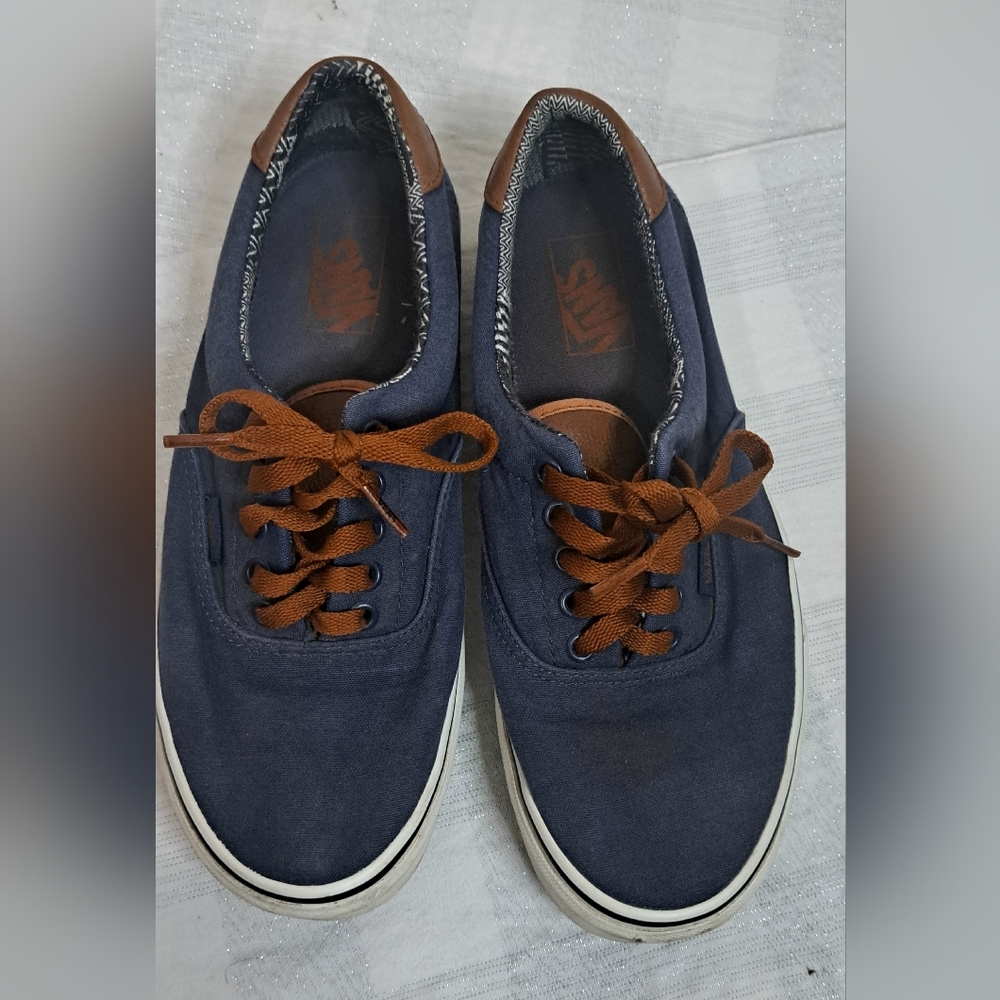 Blue canvas and leather